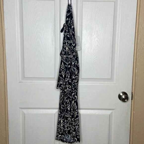 Athena Black Damask Tunic Scroll Cover Up Size Med - Picture 11 of 15